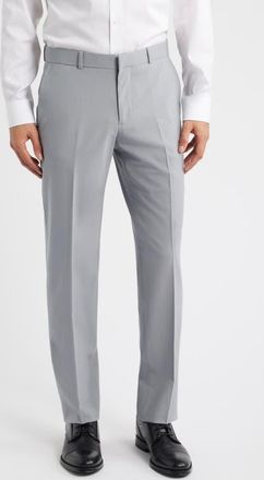 Nordstrom Henrik Trim Fit Solid Stretch Wool Suit Pants in Grey Sculpture at Nordstrom, Size 44