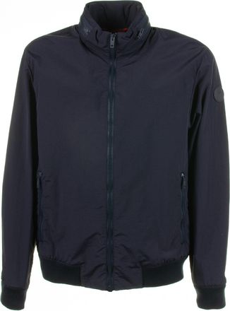 Fay Mens Navy Blue Jacket With Zip And Collar - Dark Blue Nylon - Size X-Large