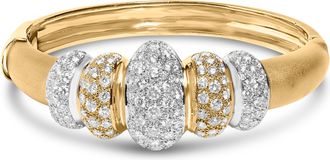 House of Brilliance 18K Gold 6.00 Cttw Diamond Graduating Dome Bangle Bracelet
