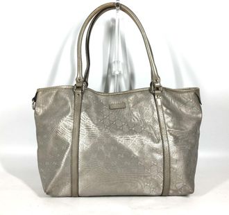 Gucci Gg Imprim&eacute; Beige Gold Gg Imprim&eacute; Shoulder Bag Tote Bag (Pre-Owned)