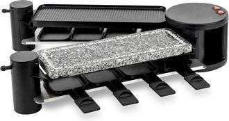 H.Koenig Hkoenig Rp360 - Raclette 8 Personas 3 En 1, Grill, Plancha Con Piedra Natural, 1200 W