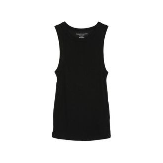 Majestic Filatures Majestic Filatures, Sleeveless Tops, female, Black, Size: S Ribbed Knit Round-Neck Sleeveless Top