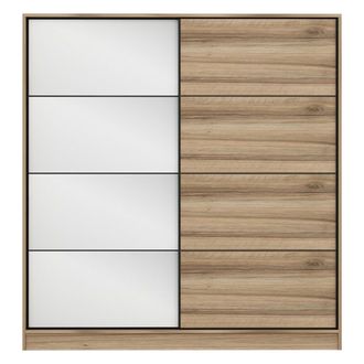 Dmora Armario Rovolon 2 Puertas, Dormitorio, 5 Estantes, Perchero, 180x190h Cm, Roble Marr&oacute;n