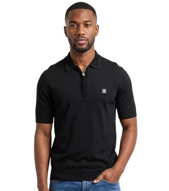 HUGO BOSS Black Shirt Collar Polos