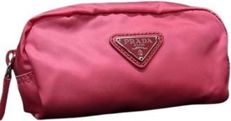 Prada Pink Tessuto Saffiano Triangle Pouch (Pre-Owned)