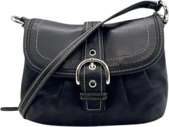Coach Pre-owned Cross Body Bags, female, Black, Size: ONE SIZE Pre-owned Leather Shoulder Bag