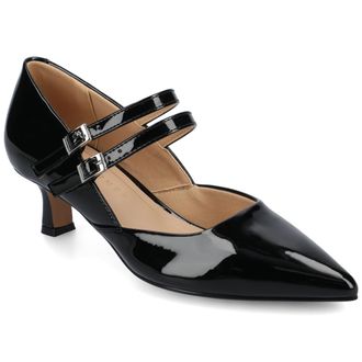 Journee Collection Journee Womens Carnation Medium and Wide Width Kitten Heel Mary Jane Pumps