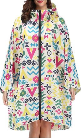 Generic Poncho Waterproof Adult Waterproof Windproof Raincoats Plus Size Rain Poncho Stylish Reusable Lightweight Trench Coat With Hooded Breathable Hiking Cy