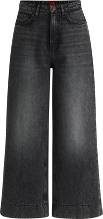 HUGO BOSS Zwarte Denim Wide Leg Jeans - Dames - Loose Fit Jeans - Zwart - W25 L32 - Denim - Jeans
