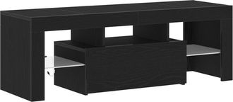 vidaXL Vidaxl - Black Oak tv Cabinet with led Lights, 120x35x40 cm