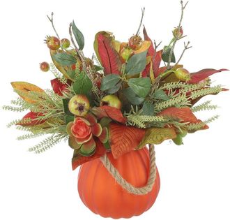Creative Displays Inc. Handmade Ranunculus Fall Arrangement In A Glass Vase With Rope Accent