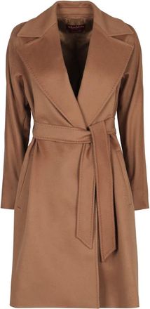 Max Mara Dravenna Midi Robe Coat - Dames - Jas met riem - Bruin - 2XS - Wol - Jassen