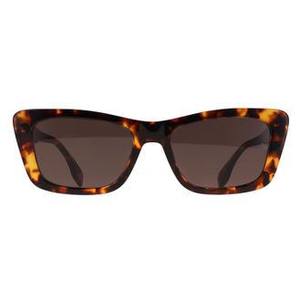 Fendi Rectangle Womens Dark Havana Green FE40185I Lettering - Brown - One Size