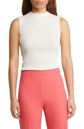 BOSS Feskies Funnel Neck Sleeveless Rib Sweater in Open Wht at Nordstrom Rack, Size Xx-Large