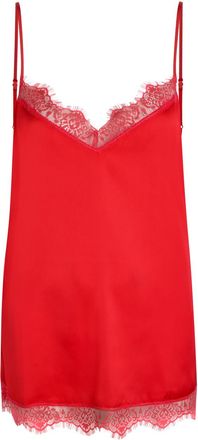 Simone P&eacute;r&egrave;le Simone P&Eacute;R&Egrave;LE Satin Secrets Lace-trim Satin Camisole top - Pink - 2 (UK 10 / M)