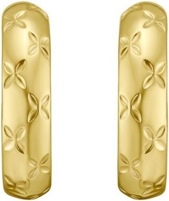 Tresorra 14K Yellow Gold Large Florentine Hoop Earrings