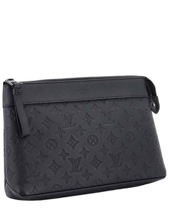 Louis Vuitton Black Souple Monogram Shadow Leather Pochette Voyage