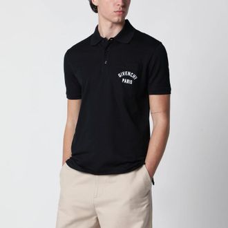 Givenchy Dark blue polo shirt with logo embroidery