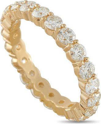 Luxury Bazaar 18K Yellow Gold 3.40ct Diamond Eternity Band Ring MF03-121525