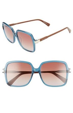 Longchamp Le Pliage 55mm Gradient Square Sunglasses in Blue/brown Pliage at Nordstrom Rack