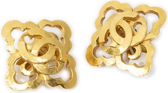 Chanel CC Clover Clip On Earrings oorbellen