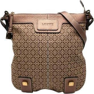 Loewe Pre-owned Cross Body Bags, female, Brown, Size: ONE SIZE Pre-owned Canvas Crossbody Bag