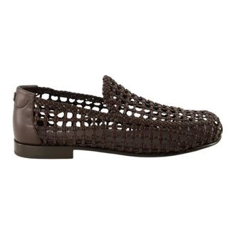 Fendi Loafers, male, Brown, Size: 11 US Braided Leather Loafer