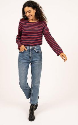Saint James MINQUIERS MODERN - Breton Striped Shirt in Navy/red at Nordstrom, Size Xx-Large Eu