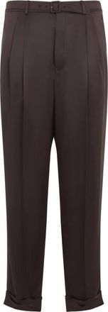 Saint Laurent Silk Pants - Heren - Straight fit broeken - Bruin - L - Leer - Broeken