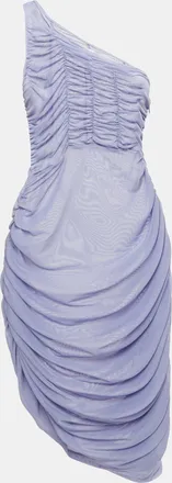 Guizio Danielle Guizio Purple Mesh Ruched Mini Dress