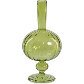 Zodax Vellum Spiral Footed Glass Vase in Green at Nordstrom Rack