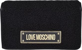 Love Moschino Plush Textured Crossbody Bag With Logo Plaque And Adjustable Strap