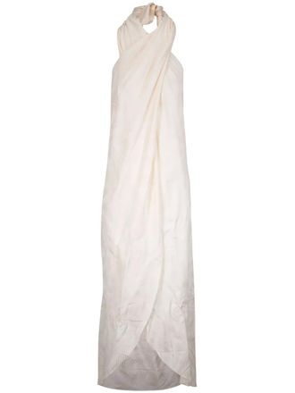 Johanna Ortiz halterneck maxi dress - women - Viscose - 12 - White