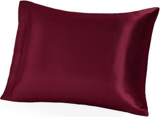 Bare Home 19 Momme 100% Mulberry Silk Pillowcase in Burgundy at Nordstrom, Size Standard