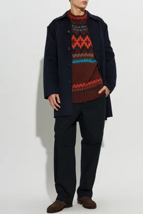 Paul Smith Point-collar Coat, Mens, Navy Blue