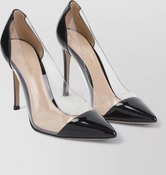 Gianvito Rossi plexi pump patent leather transparent panels