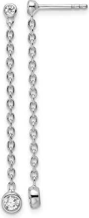Diamond2Deal 14K White Gold 0.27 ct Lab Grown Diamond Dangle Earrings VS Clarity, G-H Color