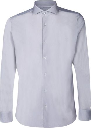 Dell'Oglio Wit Gestreept Overhemd Herenmode - Heren - Casual Overhemden - Wit - L - Overhemden