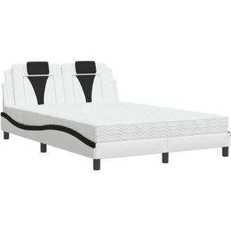 vidaXL Vidaxl - Cama Con Colch&oacute;n Cuero Sint&eacute;tico Blanco Y Negro 120x200 Cm