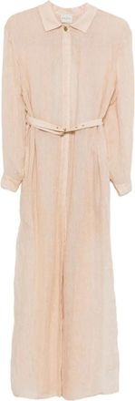 Le Kasha Jurk met open rug - Dames - Shirt Kleedjes - Beige - M/L - Linnen - Kleedjes