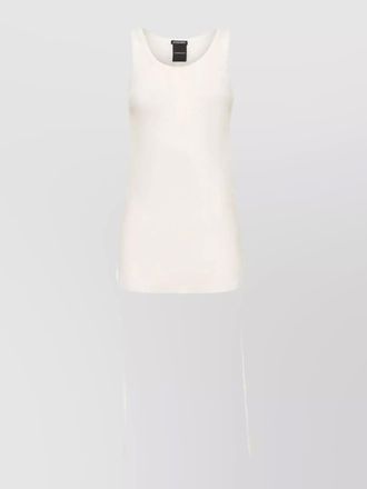 Ann Demeulemeester cotton ribbed ruched cropped tank top