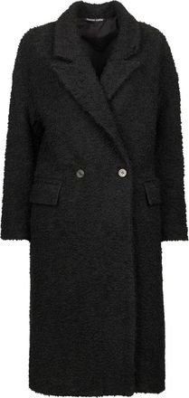 Hannes Roether double-breasted coat - women - Cotton/Virgin Wool/Acrylic/Polyester/Other fibres - S - Black