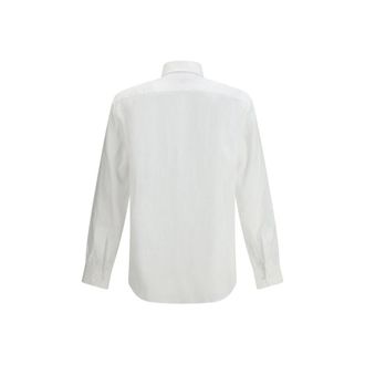 Etro Mens White Linen Dress Shirt
