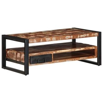 Berkfield Home Coffee Table Multicolour 90x50x36 cm Solid Wood Reclaimed | Size: 90 x 50 x 36 cm
