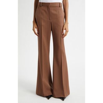Stella McCartney Stripe Wool Bootcut Trousers in Sienna at Nordstrom, Size 10 Us