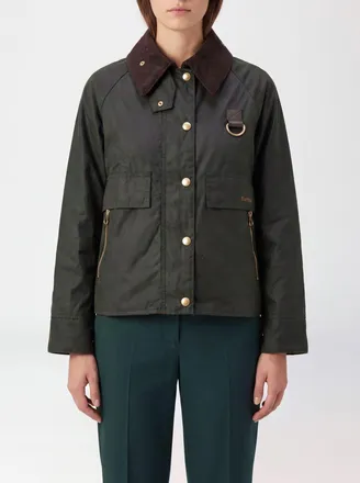 Barbour Giacca corta Catton in cotone cerato con colletto in velluto