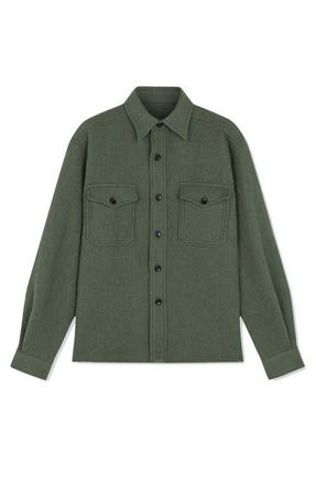 Fortela Kenny Wool Overshirt in Green at Nordstrom, Size Xx-Large Eu