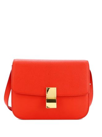Celine Classic Box Bag Grainy Leather Medium crossbody bag - Rosso