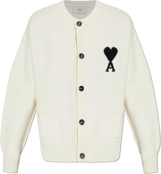 Ami Ami De Coeur Katoenen Sweater - Heren - Vesten - Blauw - S - Katoen - Truien & Vesten