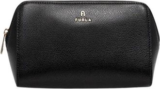 Furla Camelia Cosmetic Case - Dames - Toilettassen - Zwart - ONE Size - Leer - Tassen